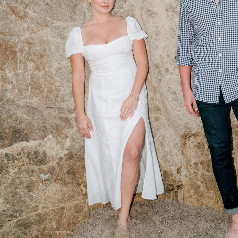 Reformation Belgium White Midi Dress